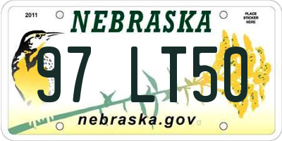 NE license plate 97LT50