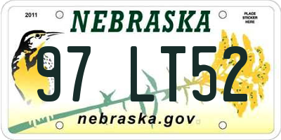 NE license plate 97LT52