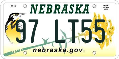 NE license plate 97LT55