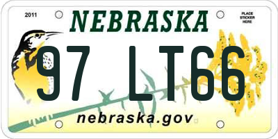 NE license plate 97LT66