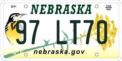 NE license plate 97LT70