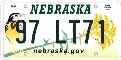 NE license plate 97LT71