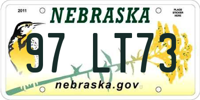 NE license plate 97LT73