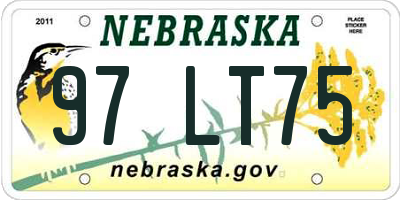NE license plate 97LT75