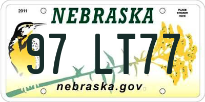 NE license plate 97LT77