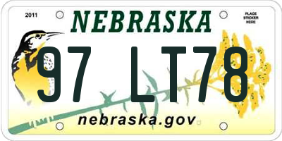 NE license plate 97LT78