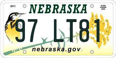 NE license plate 97LT81