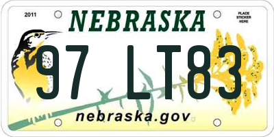 NE license plate 97LT83