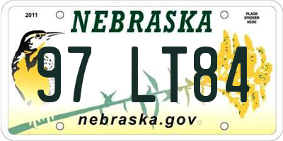 NE license plate 97LT84