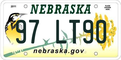 NE license plate 97LT90