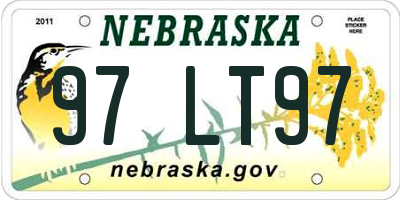 NE license plate 97LT97