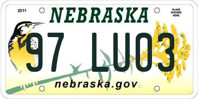 NE license plate 97LU03