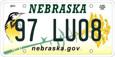 NE license plate 97LU08