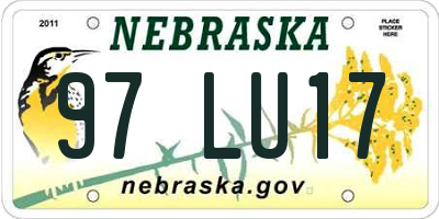 NE license plate 97LU17