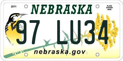 NE license plate 97LU34