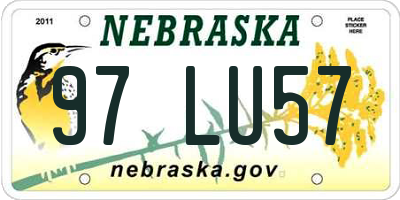 NE license plate 97LU57