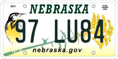 NE license plate 97LU84
