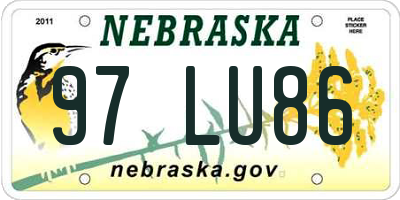 NE license plate 97LU86