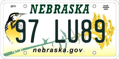 NE license plate 97LU89