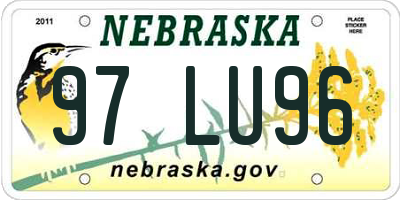 NE license plate 97LU96