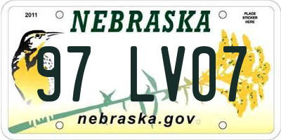 NE license plate 97LV07