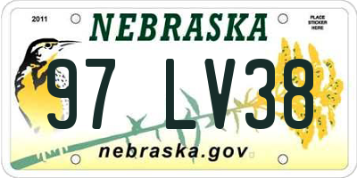 NE license plate 97LV38