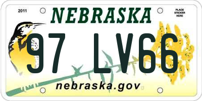 NE license plate 97LV66