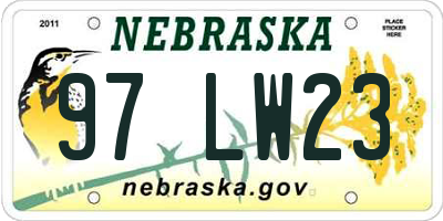 NE license plate 97LW23