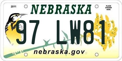 NE license plate 97LW81
