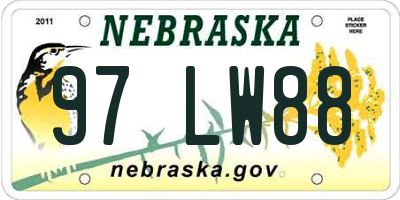 NE license plate 97LW88