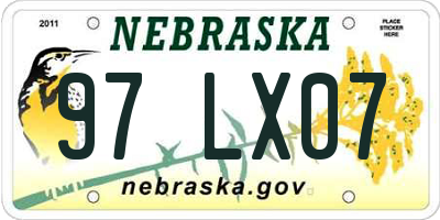 NE license plate 97LX07