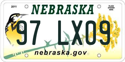 NE license plate 97LX09