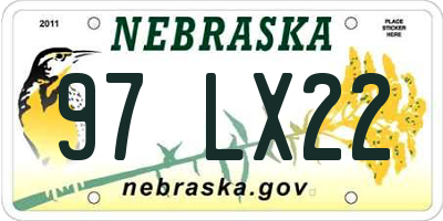 NE license plate 97LX22