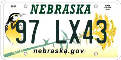 NE license plate 97LX43