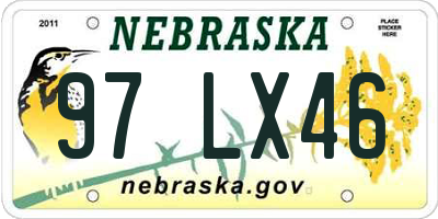 NE license plate 97LX46