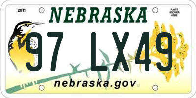 NE license plate 97LX49