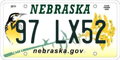 NE license plate 97LX52