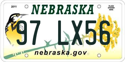 NE license plate 97LX56