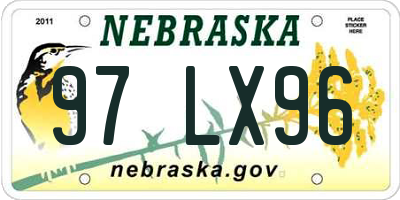NE license plate 97LX96