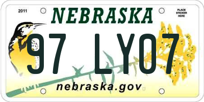 NE license plate 97LY07