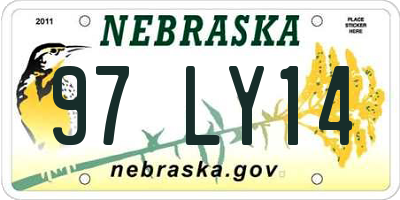 NE license plate 97LY14