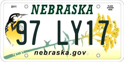 NE license plate 97LY17