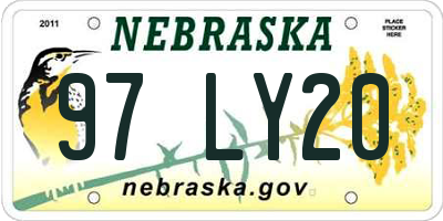 NE license plate 97LY20