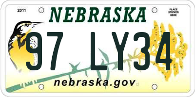 NE license plate 97LY34