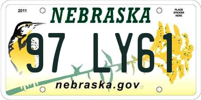 NE license plate 97LY61