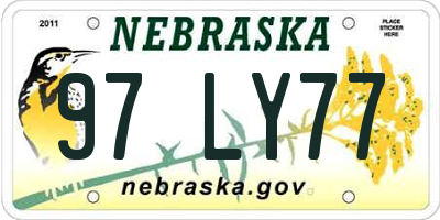 NE license plate 97LY77