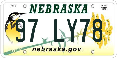 NE license plate 97LY78