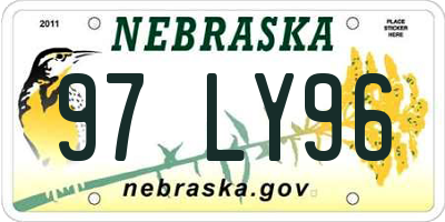 NE license plate 97LY96