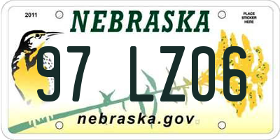 NE license plate 97LZ06