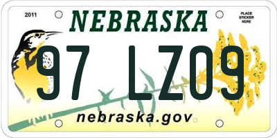 NE license plate 97LZ09